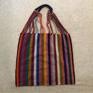 Rainbow Striped Mexican tote bag